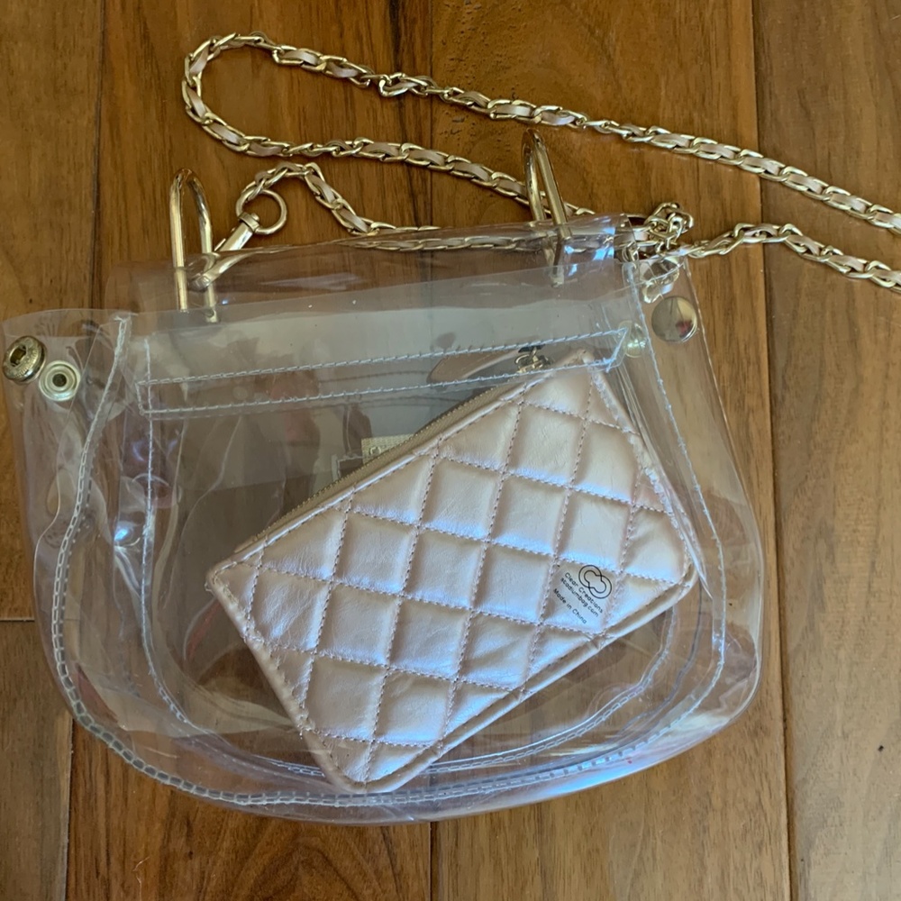 Clear cross body with separate rose gold wallet - Picture 3 of 3